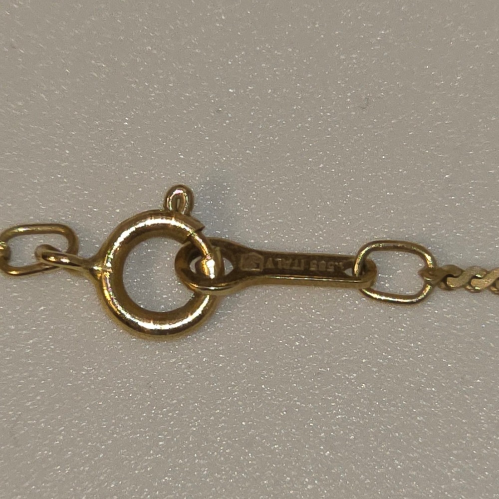 Curb Chain Necklace Women 16" Gold Excellent 14K Italy Link - Picture 4 of 5